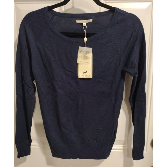 SIBERIAN Navy Pullover Sweater Viscose/ Polyamide Petite Small - Picture 1 of 8